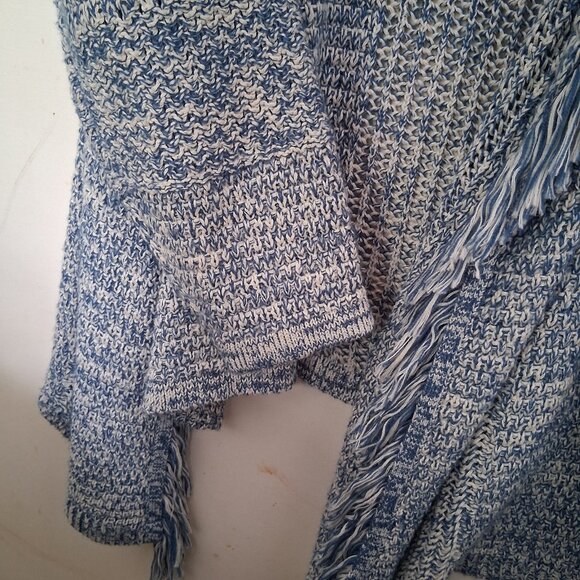 Liz Claiborne Womens Marled Open Front Cardigan Sweater Sz 2X Chunky Fringe Boho - Picture 5 of 13
